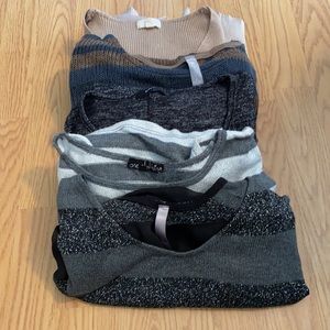 Lot of 5 fall light sweaters